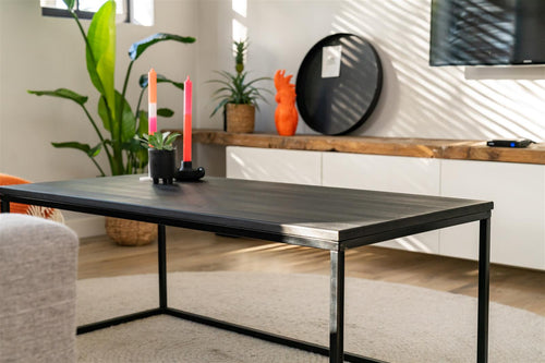 MaximaVida rechthoekige salontafel Chicago XL zwart 120 cm - pinewood fineer - vtwonen shop