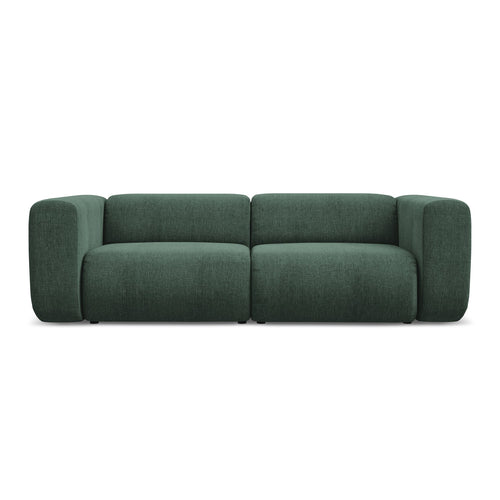 LaMiaSofa 3-zits bank Bari - chenille stof - groente - 228x89x70