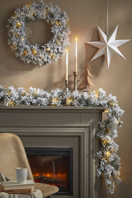 Black Box Trees Dinsmore Kerstkrans met LED Verlichting - Ø60 cm - Frosted Green