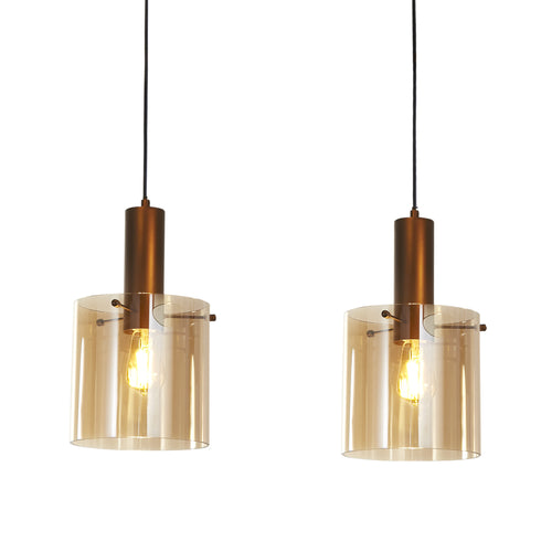 Searchlight hanglamp Sweden - 3 lichts - 101  x 120   cm - bruin amber