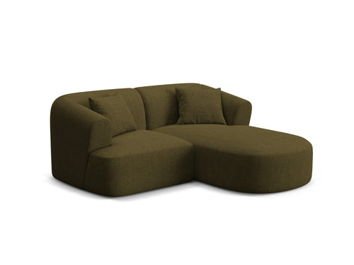 Cosmopolitan Design Modulaire hoekbank rechts Campi 3-zits, structurele stof groente - 156x180x70cm