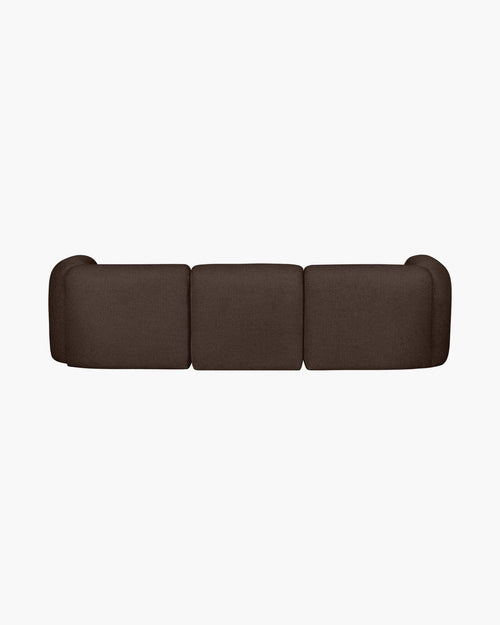 noo.ma Flom hoekbank 3-zits, Chocolate Brown Bouclé - zacht zitcomfort, 262x96,5x68 cm