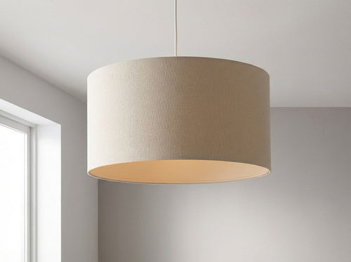 bpskoncept hanglamp Aven - crèmekleurige stof - Ø50 cm