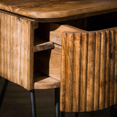 Giga Meubel Nachtkastje Wave - Naturel Hout - 45x40x60cm - vtwonen shop