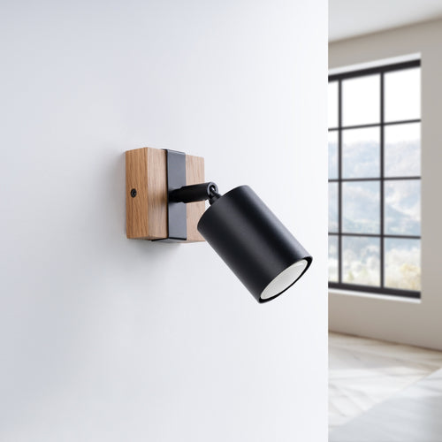 Sollux Lighting Wandlamp FAGER 1 zwart - 8x17x13cm