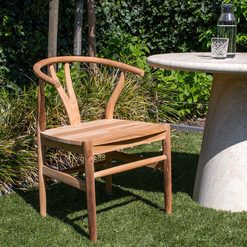 DÉJA Living Tuinstoel Skye - Naturel Teakhout - Zithoogte 47cm - Set van 2 - vtwonen shop