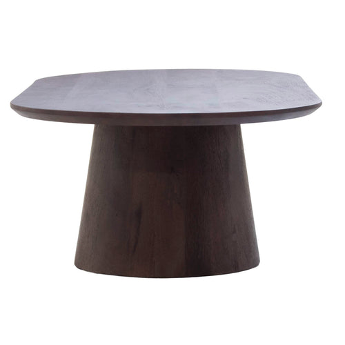 Giga Meubel Salontafel Stijn - Deens Ovaal Donkerbruin Hout - 100x60x35cm