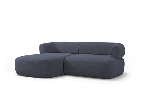 Micadoni linker hoekbank Jenny 5-zits, boucle donkerblauw - 145x200x73cm