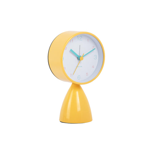 Karlsson wekker Funky Vibes - geel - 7.8x7.8x13.3cm