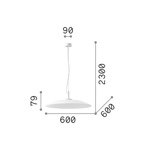 Ideal Lux ECLIPSE Dome hanglamp voor plafond, wit, 1x GX53