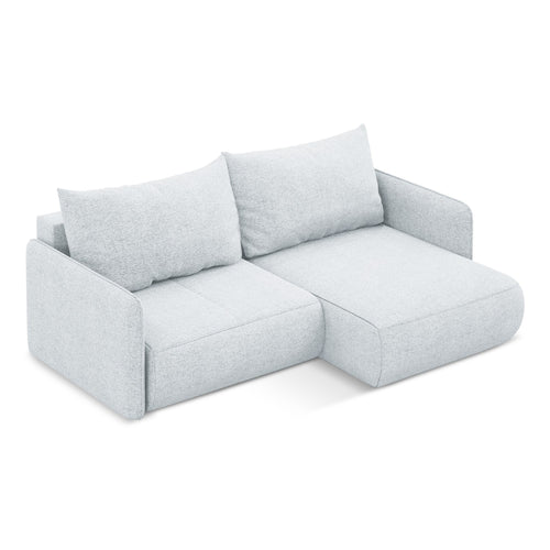 LaMiaSofa hoekbank rechts Palermo - chenille stof - lichtblauw - 207x148x86