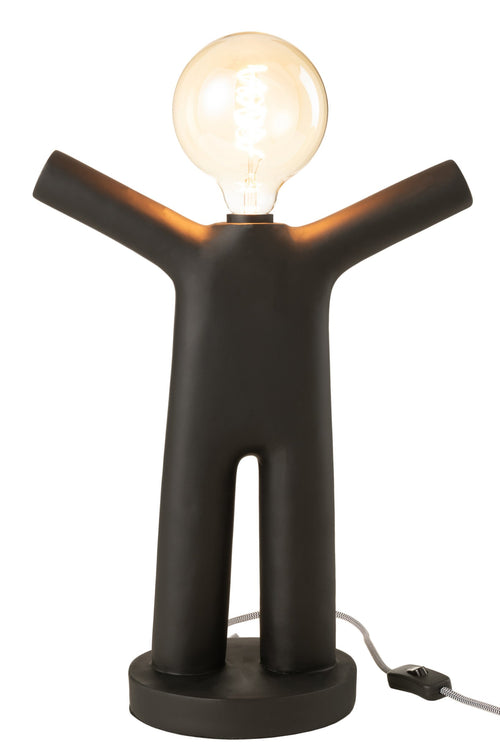 J-Line lamp P'tit Maurice - polyresin - zwart