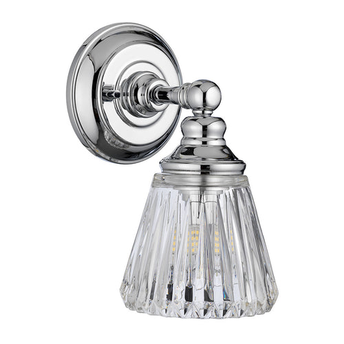 Keynes 1 Lichte Wandlamp Gepolijst Chroom IP44