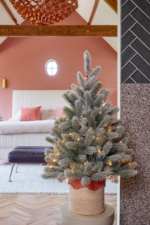 Black Box Trees Nagoya Kunstkerstboom in Pot met LED Verlichting en Timerfunctie - H90 x Ø55 cm - Groen