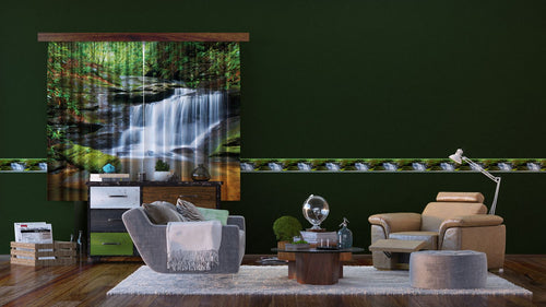 Sanders & Sanders zelfklevende behangrand waterval groen - 14 x 500 cm - 600061 - vtwonen shop