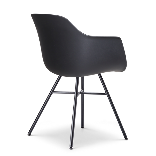 Nolon Noa-Liz eetkamerstoel zwart met naturelbeige zitkussen - zwart onderstel