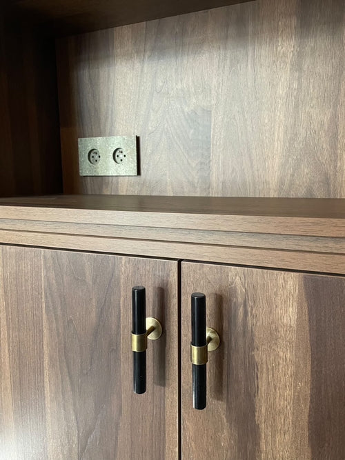 Catchii Zwarte messing greep medium - vtwonen shop