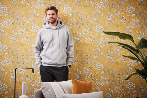 Livingwalls behang bloemen geel, wit en grijs - 53 cm x 10.05 m - AS-391172 - vtwonen shop
