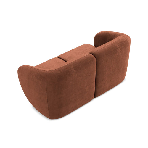 LaMiaSofa Tweezits modulaire bank Cervo - chenille stof - terracotta - 174x94x75