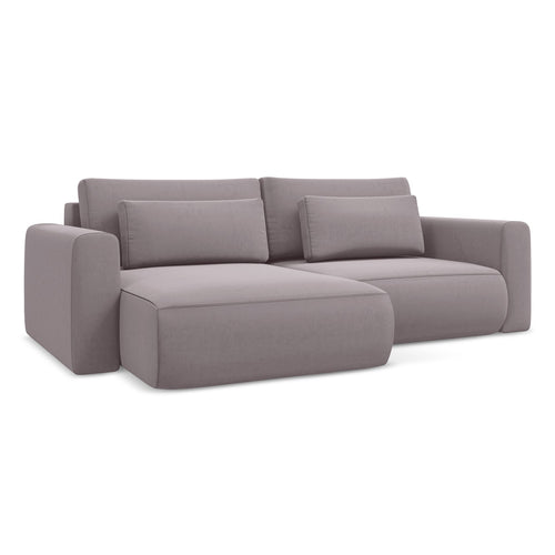 LaMiaSofa hoekbank links Perugia - velours - lavendel - 240x149x82