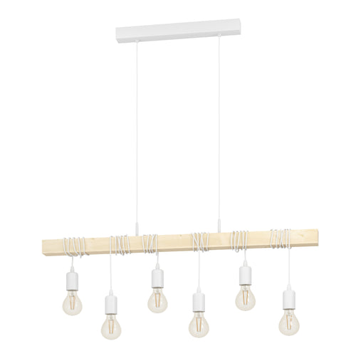 EGLO hanglamp Townshend - e27 - 100 cm - wit/bruin - vtwonen shop