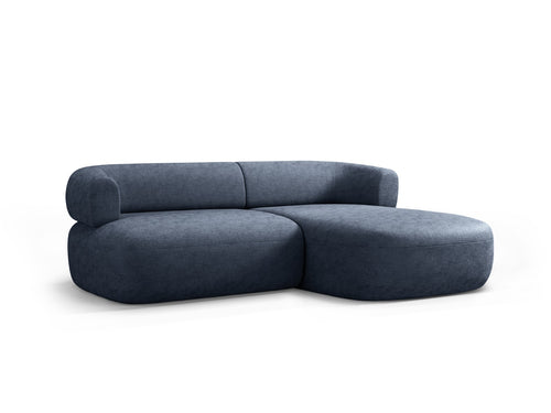 Micadoni rechter hoekbank Jenny 5-zits, chenille donkerblauw - 145x200x73cm