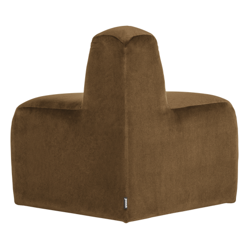 WOOOD eetbank hoek rond rugleuning Mojo - Velvet - Honinggeel - 83x73x73