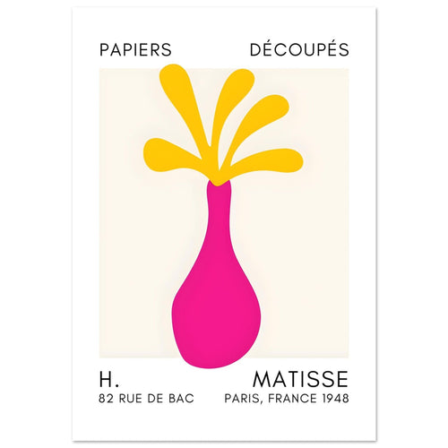 Artfulprints Poster Matisse - Ocean flower yellow/pink   - 30x40 cm - Meerkleurig