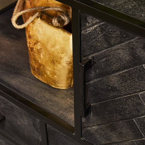 StarFurn Vakkenkast New York - Zwart Hout - 90x45x200cm - vtwonen shop