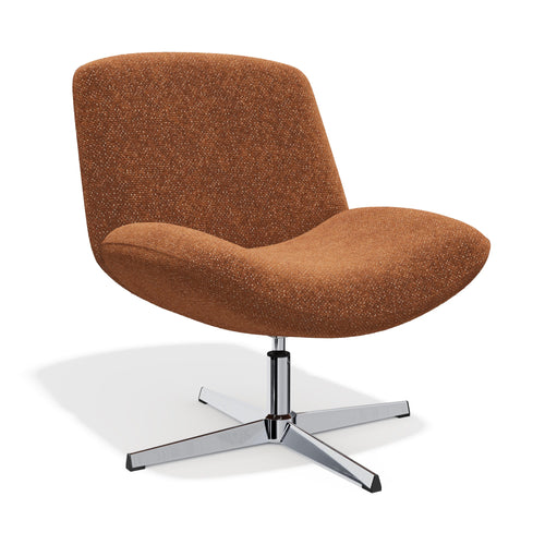 Premium Interiors - Draaistoel ABY - getextureerd fluweel terracotta 66cm