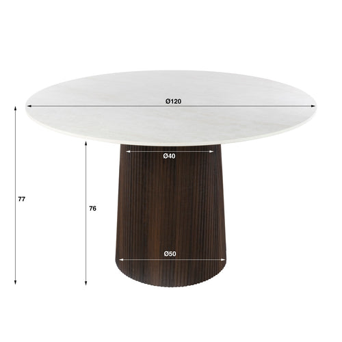 Giga Meubel Eettafel Ceramo Centro Taj Mahal – Rond – Keramiek – Ø120 cm