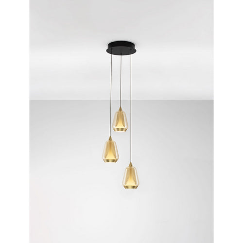 Nova Luce ALISH Hanglamp met clusterontwerp, messing goud, mat zwart, champagne, Triac dimbare LED 24W 1299lm 3000K