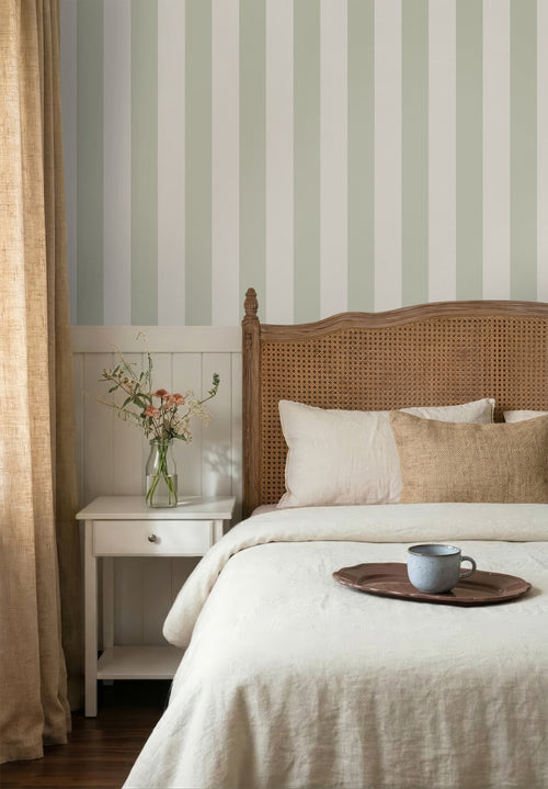 Sanders & Sanders behang strepen groen en beige - 53 cm x 10.05 m - 640689