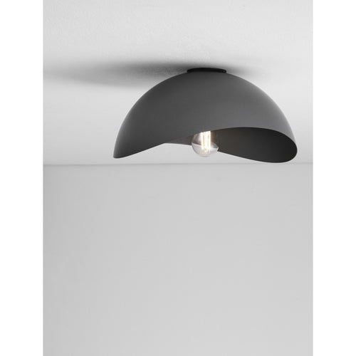 Nova Luce OPSI 30 cm komvormige plafondlamp, halfverzonken, donkergrijs, zandkleurig zwart, E27 fitting, 1x12W