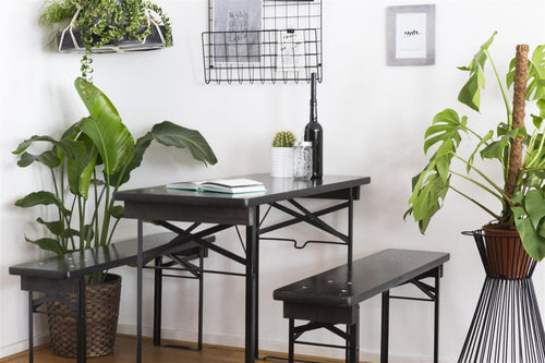 MaximaVida inklapbare picknicktafel Berlijn 120 x 50 cm zwart - FSC hout - vtwonen shop