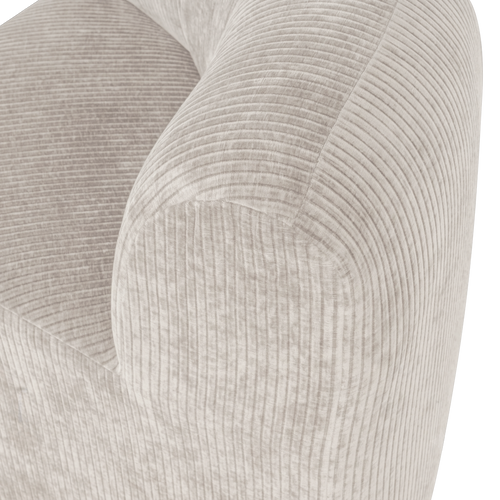 WOOOD eetbank hoek met rugleuning Mojo Base - Rib - Ecru - 83x80x80