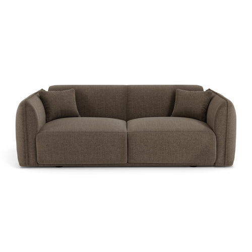 Premium Interiors - 3-zitsbank LUSH - zacht aanvoelende geweven stof  glasuurde kastanje 206cm