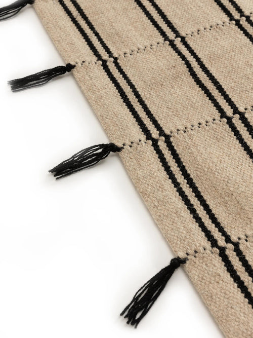 benuta wollen vloerkleed Kambiz - beige/zwart - 200x300 cm