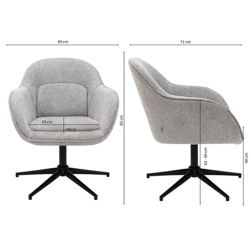 Kick draaifauteuil Lux - Grijs - vtwonen shop