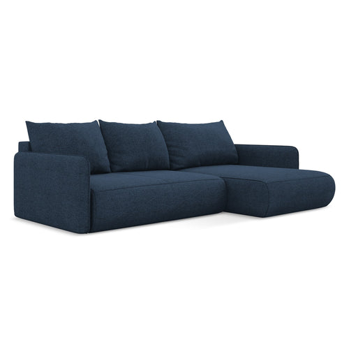 LaMiaSofa hoekbank rechts Palermo - chenille stof - koningsblauw - 240x148x86
