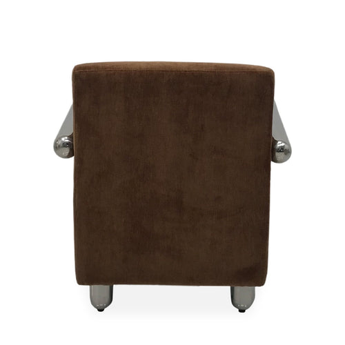 DÉJA Living Fauteuil Tolga - Bruin/Chrome Stof - 70x85x75cm - vtwonen shop