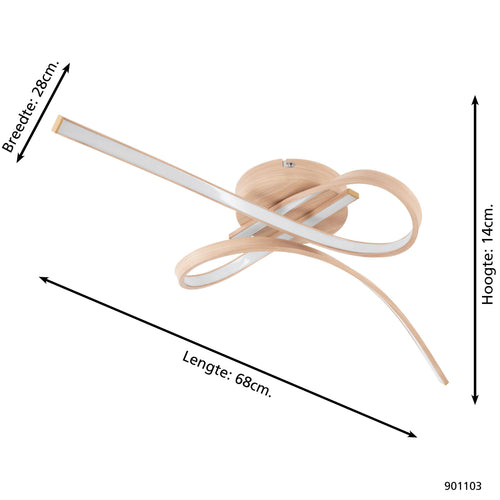 EGLO plafondlamp Selvina 2 - led - 68 cm - lichtbruin/wit - vtwonen shop