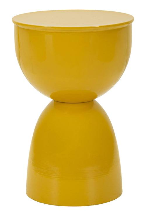 Mauro Ferretti Bijzettafel - ø31x46 cm - Glanzend mosterd