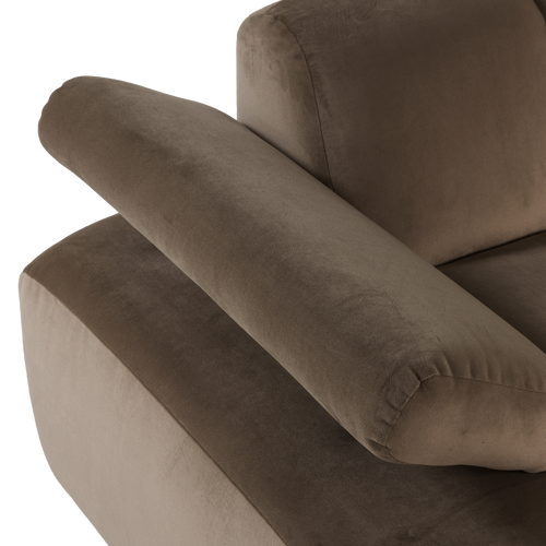WOOOD chaise longue bank links Mojo - Velvet - Taupe - 74x124x162