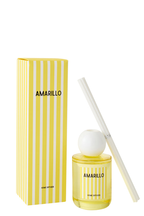 J-Line geurstokjes Amarillo - Citrus Sense - glas - geel - large