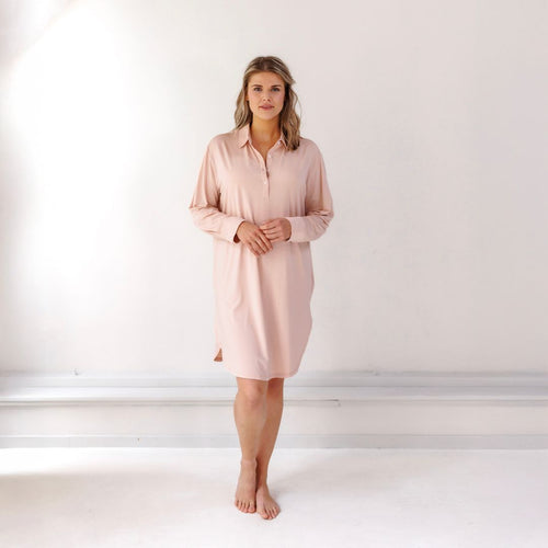 Coco & Cici - TENCEL Nachthemd Dames Powder Peach - S / M