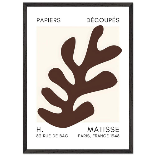 Artfulprints Poster met Lijst Matisse – Ocean petals brown   - 50x70 cm - Bruin