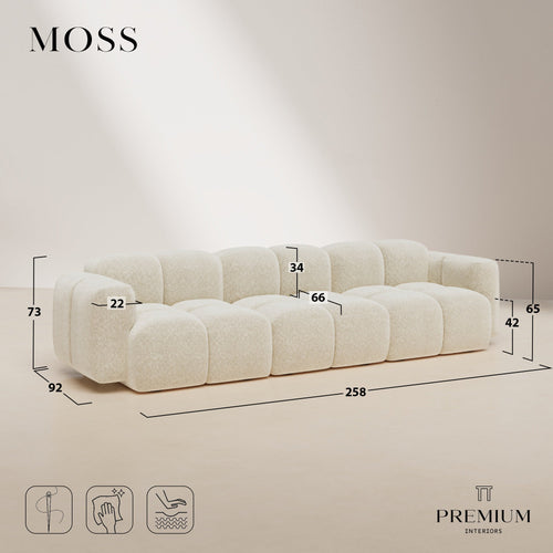 Premium Interiors - Modulaire bank MOSS - velours met structuur  258cm
