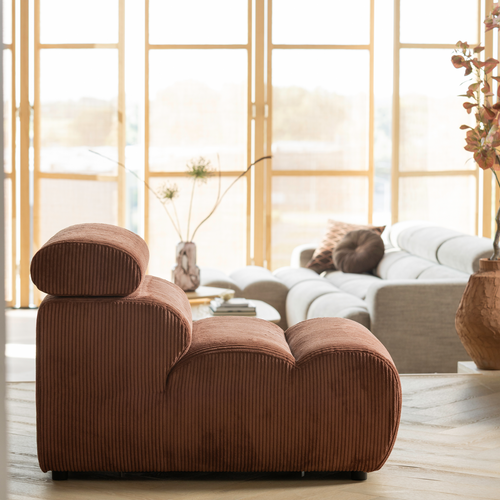 WOOOD 1-zits element bank Novi - Ribstof - Terra - 86x82x113
