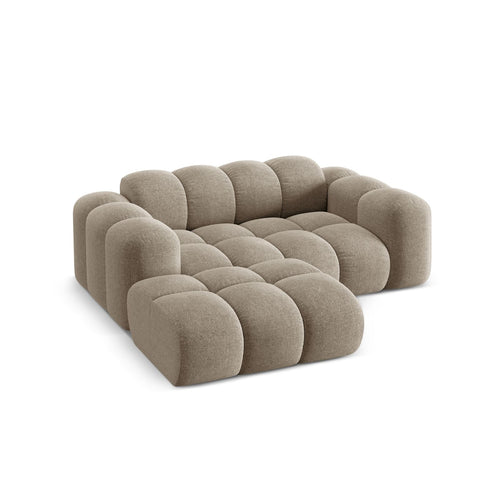 Cosmopolitan Design - Linker hoekbank Treno 2-zits, chenille donkerbeige - 164x180x70cm